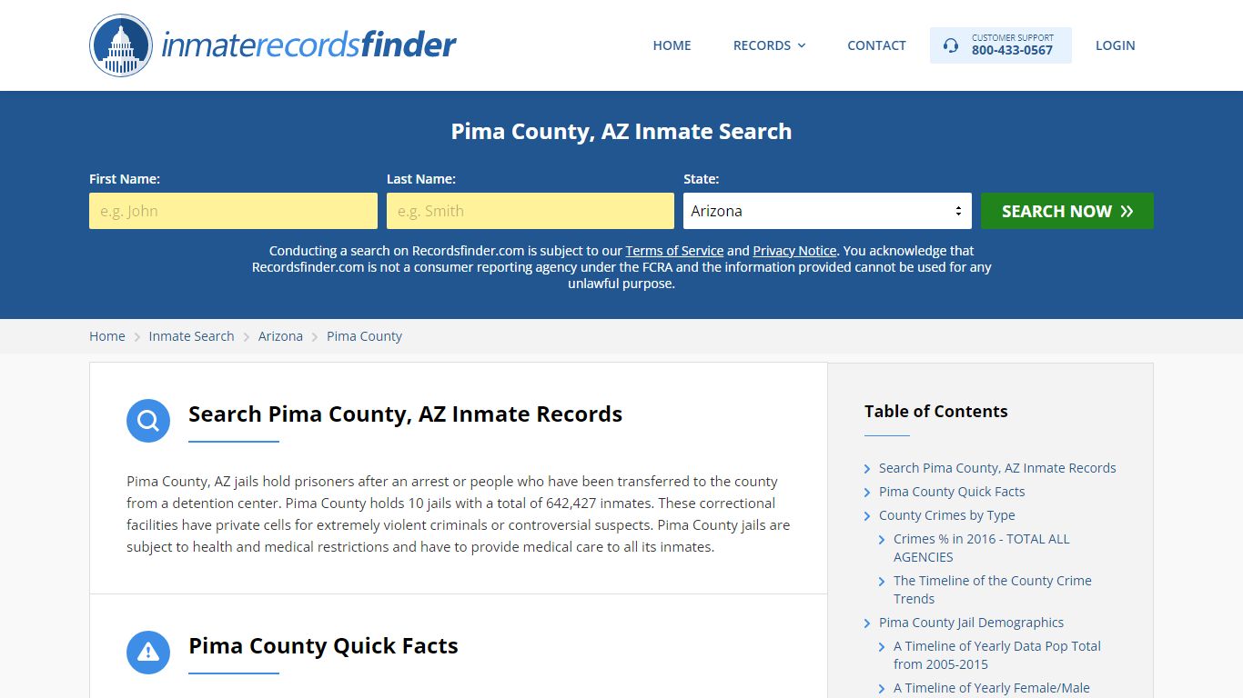 Pima County, AZ Inmate Lookup & Jail Records Online